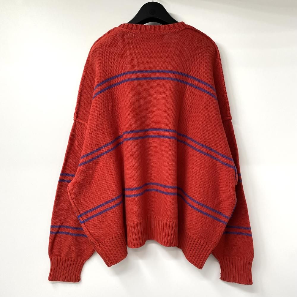【中古】DAIRIKU　19AW K-1　Insideoutborderknit　オレンジ　サイズF ニット セーター ダイリク[17][240017741429] 中古】DAIRIKU 19AW K-1 Insideoutborderknit オレンジ サイズF ニット