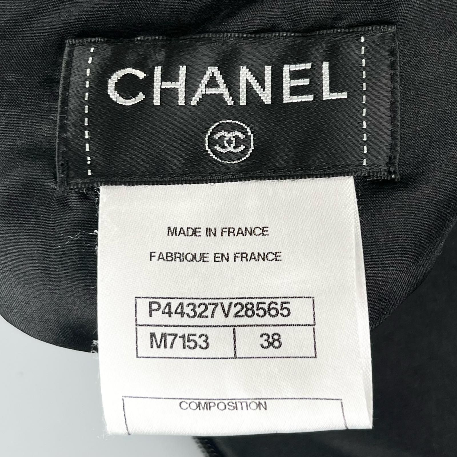 極美品△CHANEL シャネル P44327 裏地シルク100% ココマーク 膝丈