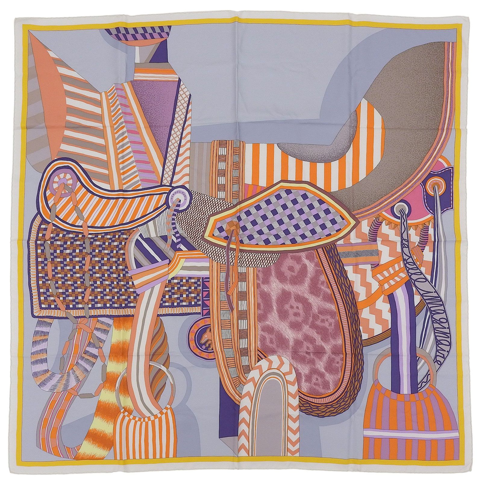 未使用品△HERMES エルメス カレ90 LA SELLE Imaginaire 空想の鞍