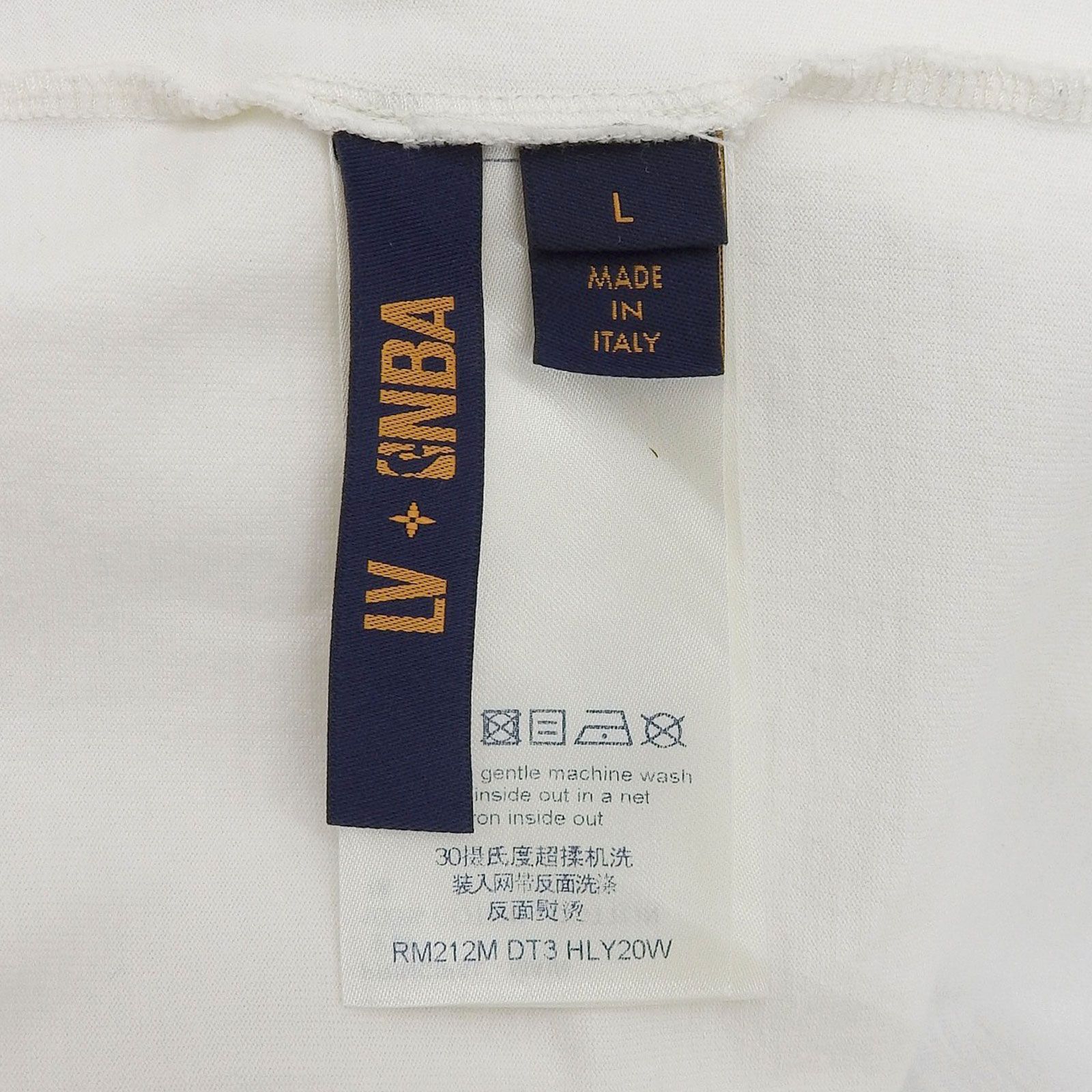 美品　大きいサイズXL　ルイヴィトン　NBA　コラボ　シャツ　タイダイ　刺繍　白 美品△LOUIS VUITTON×NBA ルイヴィトン×NBA 21AW HLY20W コットン100