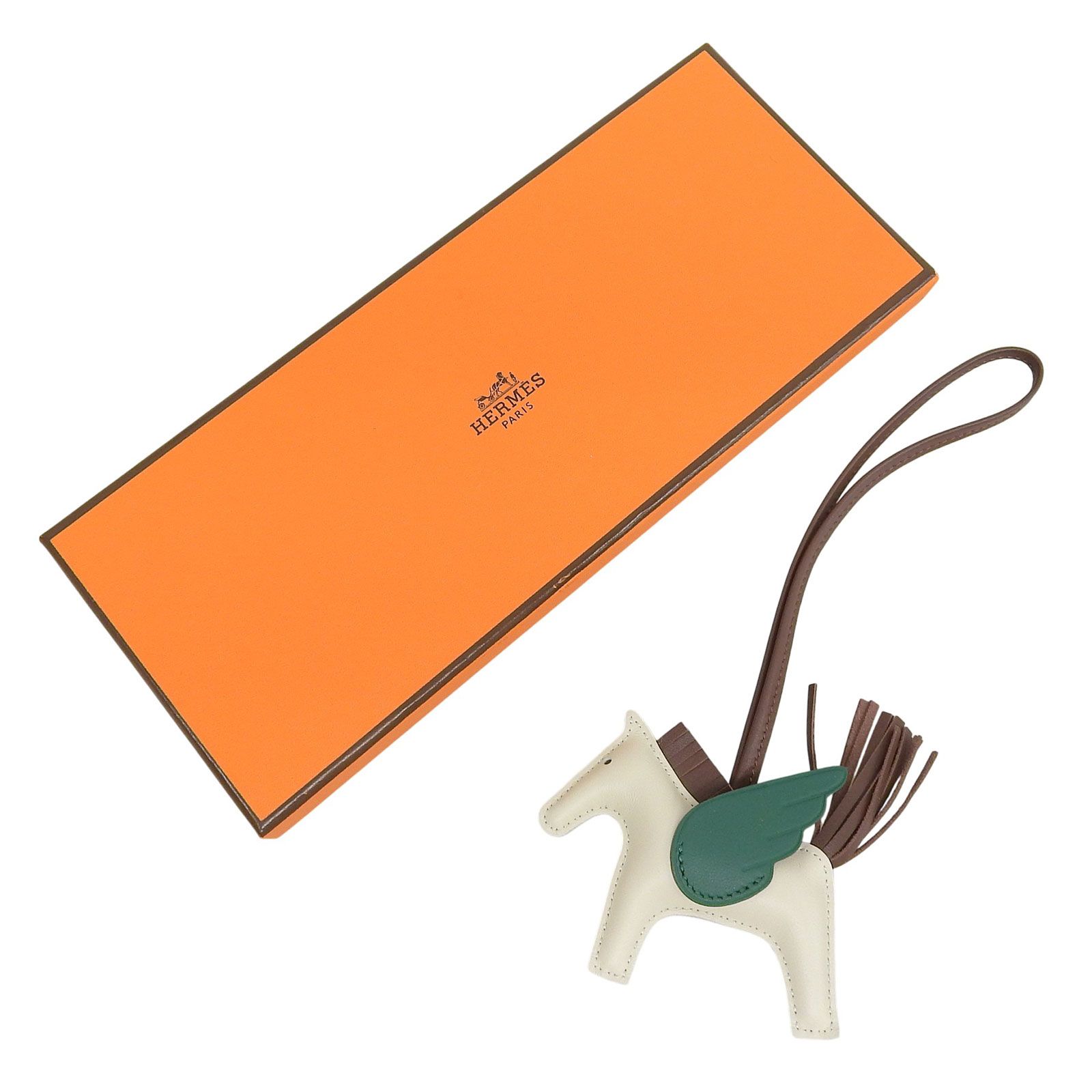 HERMES ペガサス　チャーム　ショコラ×クレ　新品未使用 未使用品△HERMES エルメス ロデオチャーム ペガサスPM アニョーミロ