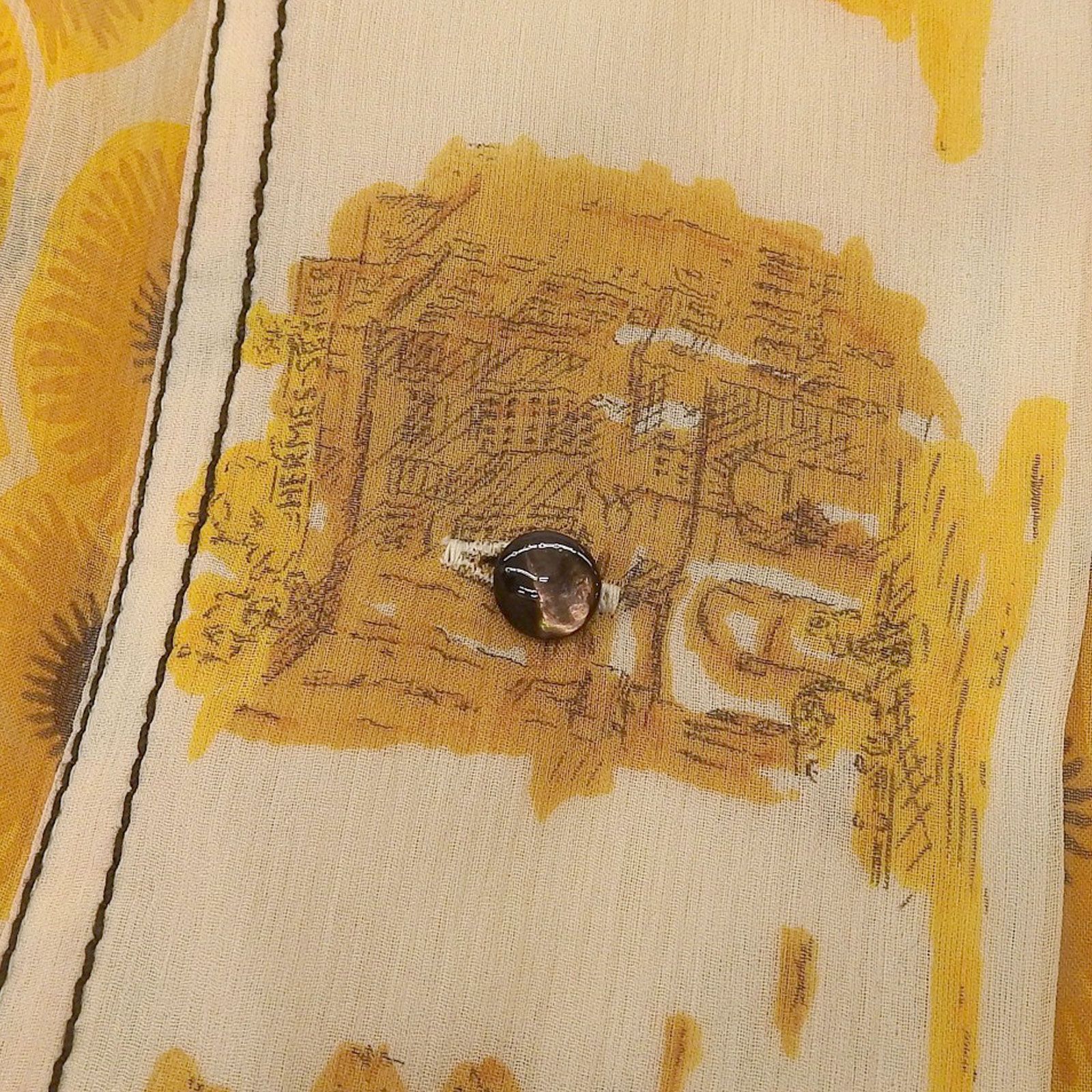 極美品△HERMES エルメス シルク100％ シアー フラワー 七分袖