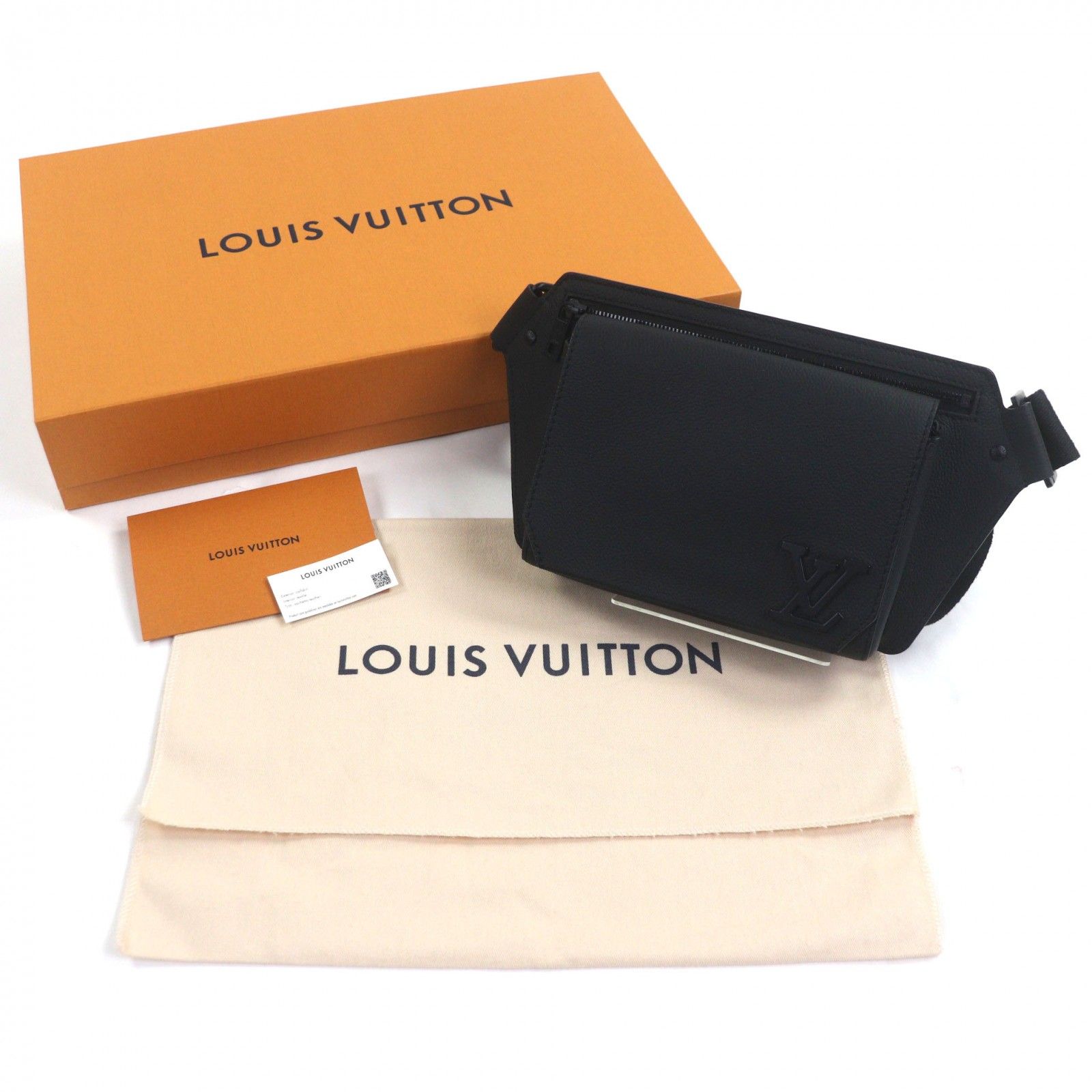 極美品▽LOUIS VUITTON ルイヴィトン M57081 レザー ノワール LV