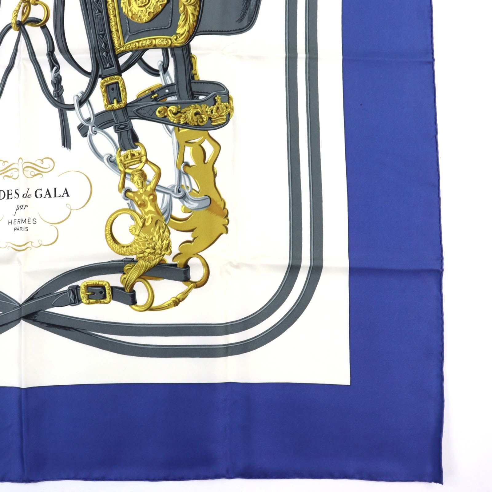 極美品◇HERMES エルメス カレ90 BRIDES de GALA 式典用馬勒 シルク100