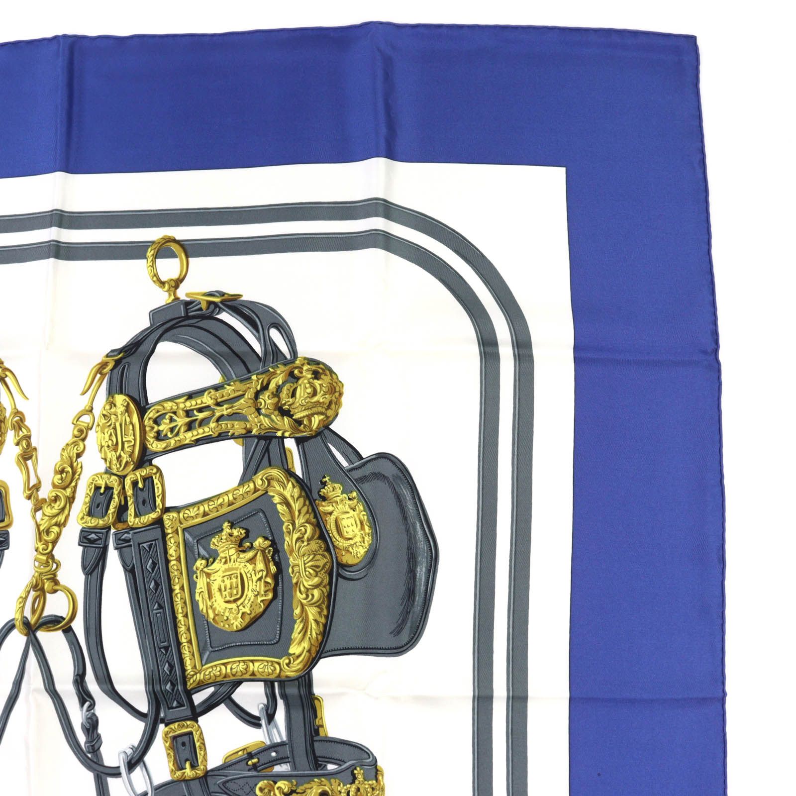 極美品◇HERMES エルメス カレ90 BRIDES de GALA 式典用馬勒 シルク100