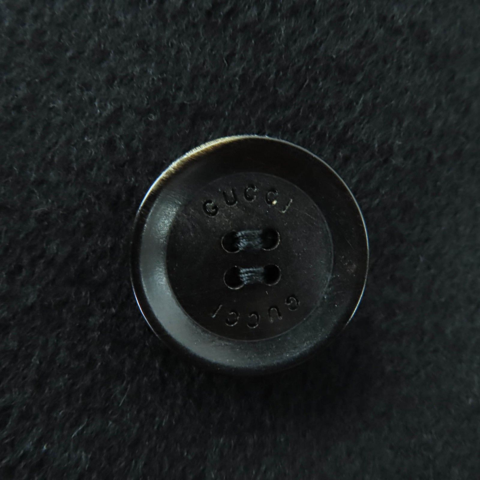 極美品 GUCCI 現行タグ ピーコート ブラック レディース 黒 36 極美品☆GUCCI グッチ 325072 ウール ロゴボタン・エポレット付き