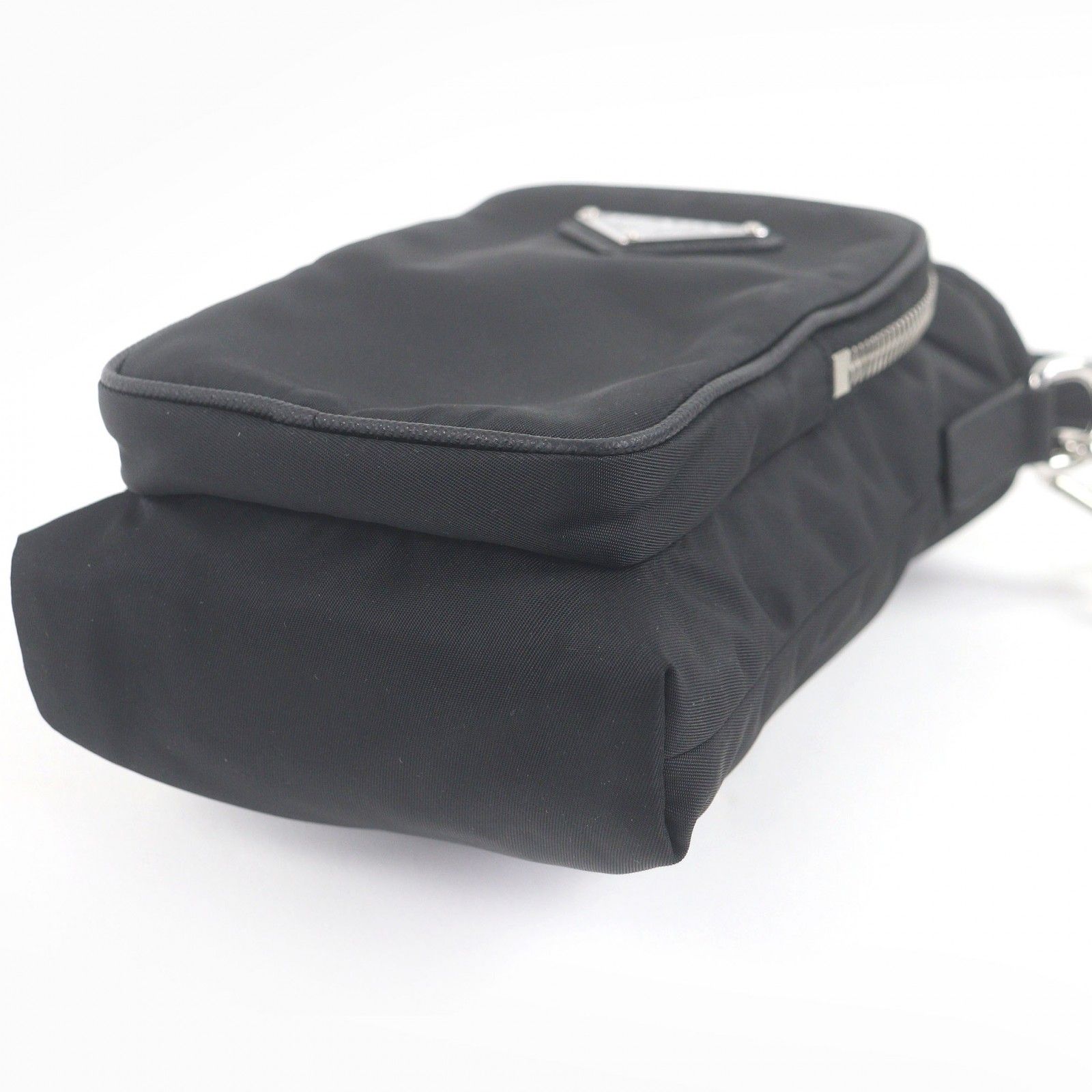 美品□PRADA プラダ 2ZH155 ナイロン 三角プレート トライアングルロゴ