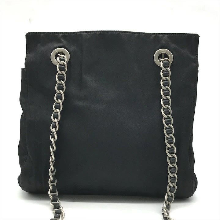 良品 PRADA プラダ ナイロン テスート 三角ロゴ チェーン ショルダー