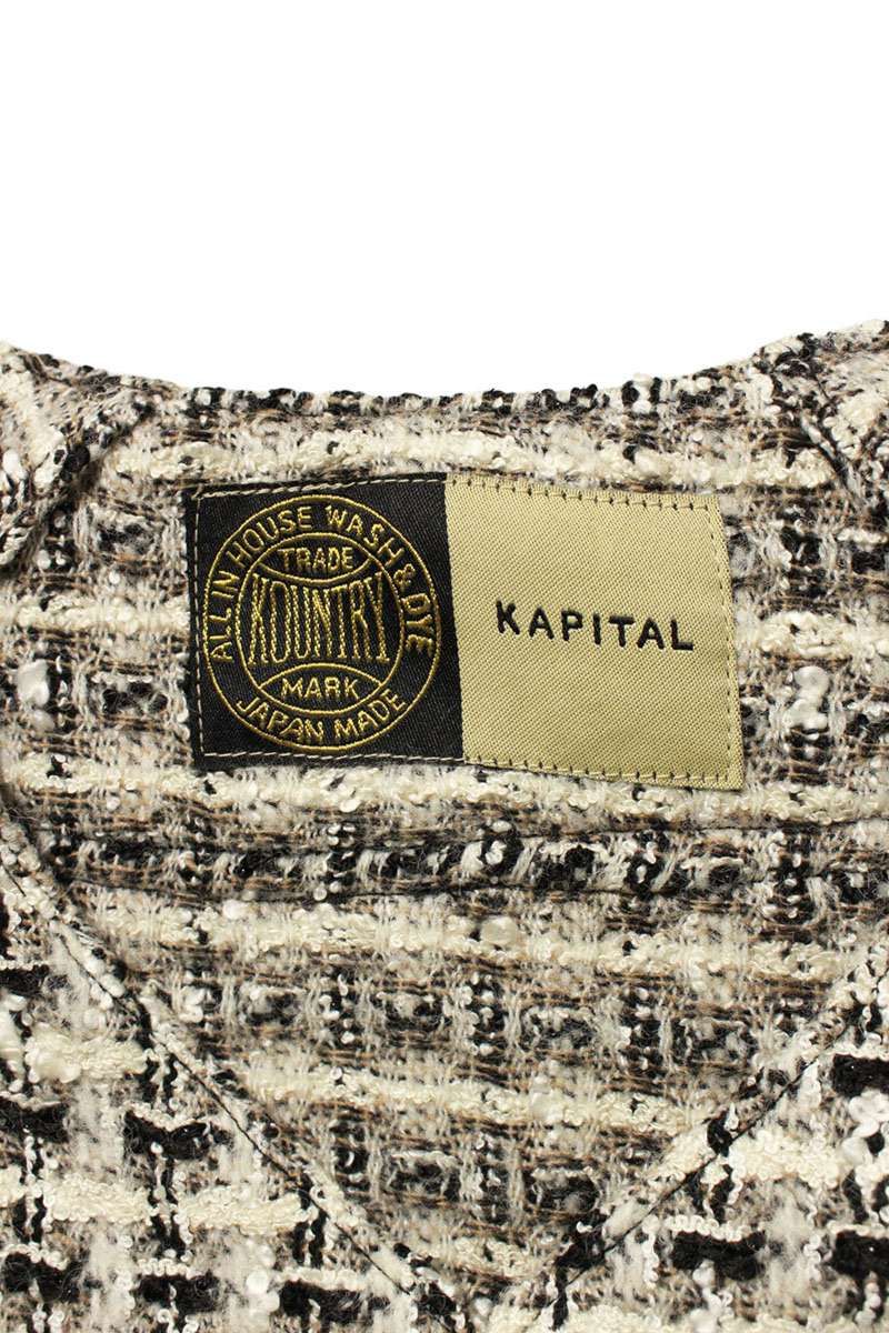 キャピタル サイズ:FREE  K2410SS091 ツイードベースボール半袖シャツ 中古 SB01 キャピタル K2410SS091 ツイードベースボール半袖シャツ メンズ FREE
