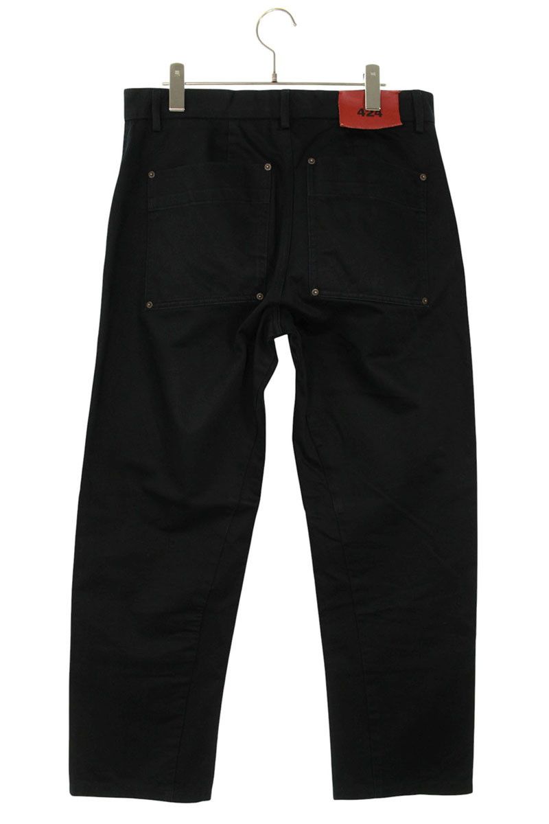 フォートゥーフォー サイズ:48  33424P02 バックロゴパッチダブルニートラウザーロングパンツ 中古 FK04 フォートゥーフォー 33424P02 バックロゴパッチダブルニートラウザー