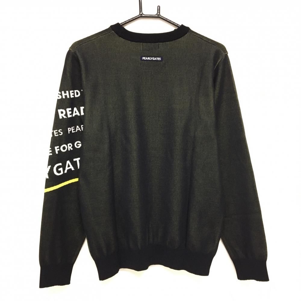美品　パーリーゲイツ　ハイネックセーター サイズ1 黒　ロゴ　ブラック PEARLY GATES（パーリーゲイツ） tシャツ 12G部分ジャガードカシミヤ