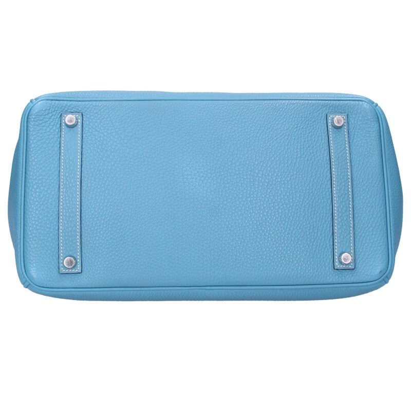 エルメス サイズ:35  バーキン35 □J刻印 SV金具トゴブルージーンハンドバッグ 中古 GZ14 エルメス バーキン35 □J刻印 SV金具トゴブルージーンハンドバッグ