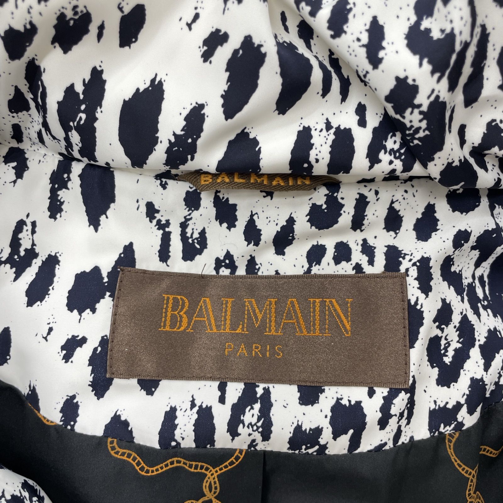 バルマン BALMAIN レオパード柄 ダウンジャケット ブルゾン ファー 