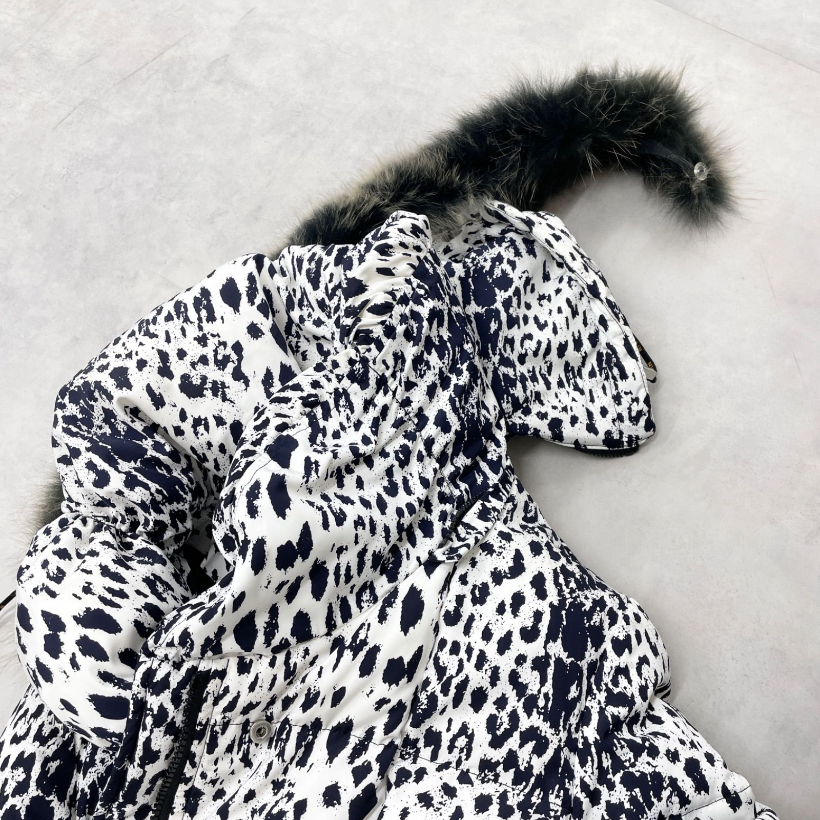 BALMAIN バルマン ダウンコート レオパード柄 フード ファー