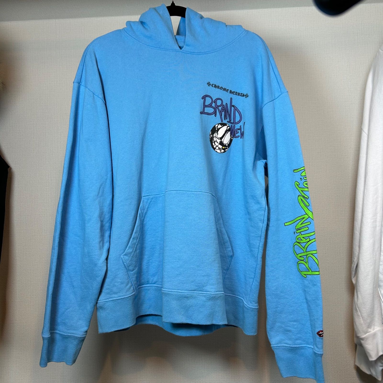 クロムハーツ サイズ:XL  PPO BRAIN NEW HD PLVR MATTY BOYブレインニュープリントプルオーバーパーカー 中古 NO05 クロムハーツ Chrome hearts MATTY BOYブレインニュープリントプル