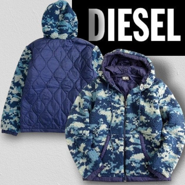メンズ DIESEL ディーゼル S-KAMELION 軽量ボア×中綿キルティング 異 