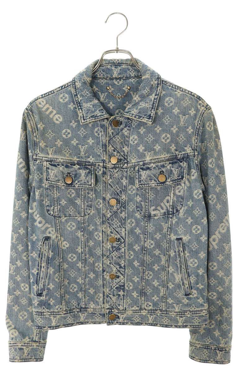 シュプリーム ルイヴィトン 17AW LV Jacquard Denim Trucker Jacket