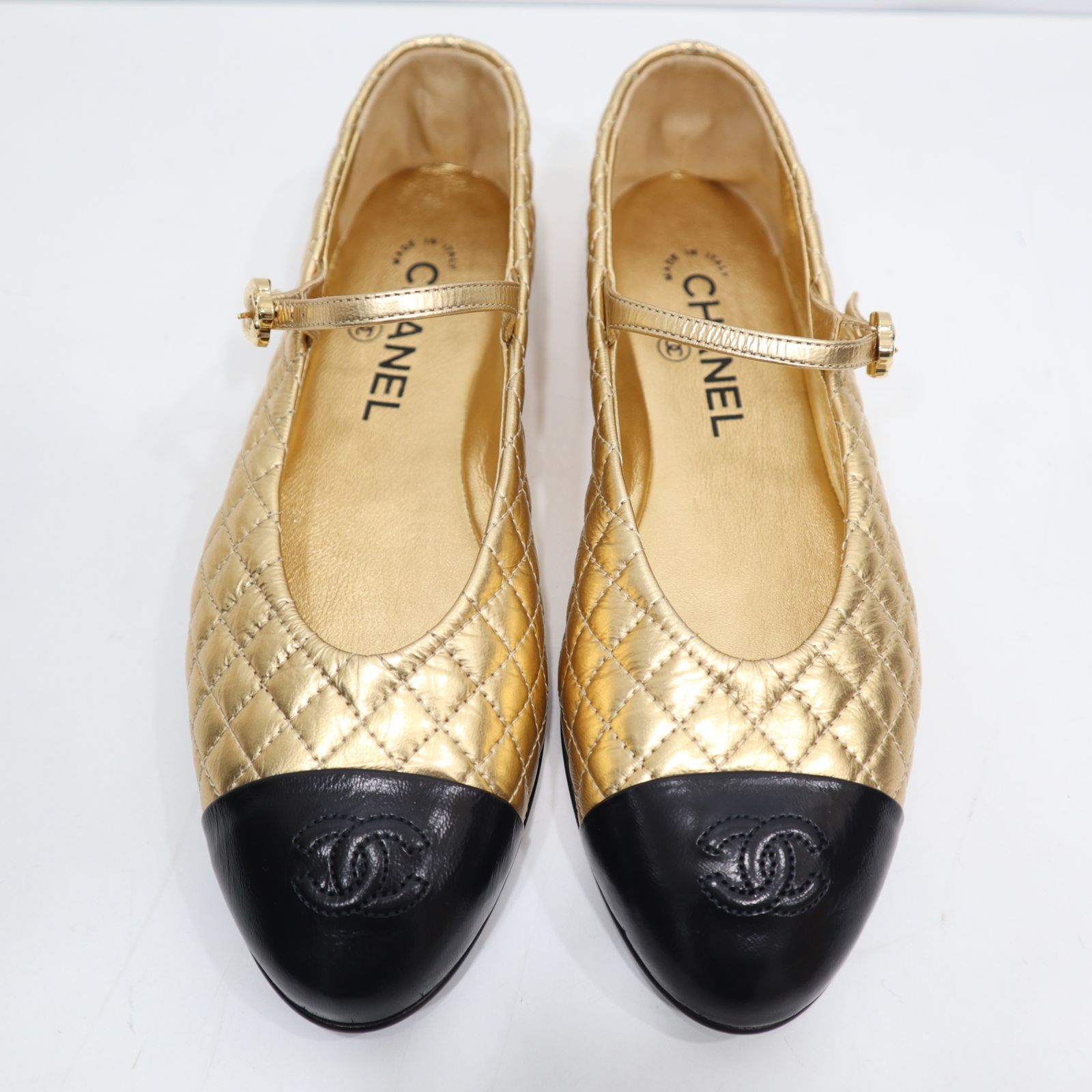 CHANEL シャネル フラットシューズ 371/2 約24.5cm メリージェーン