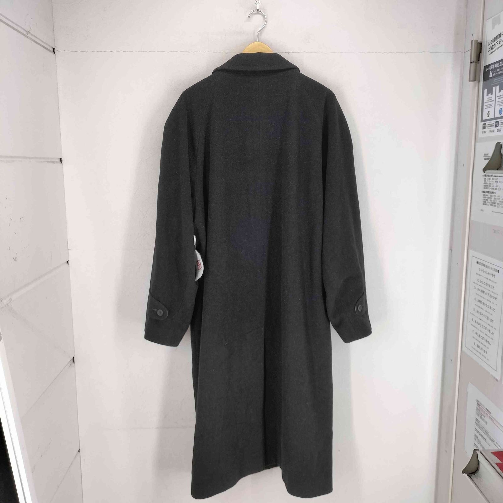 ユーズドフルギ USED古着 cashmere カシミヤ混比翼ステンカラーコート