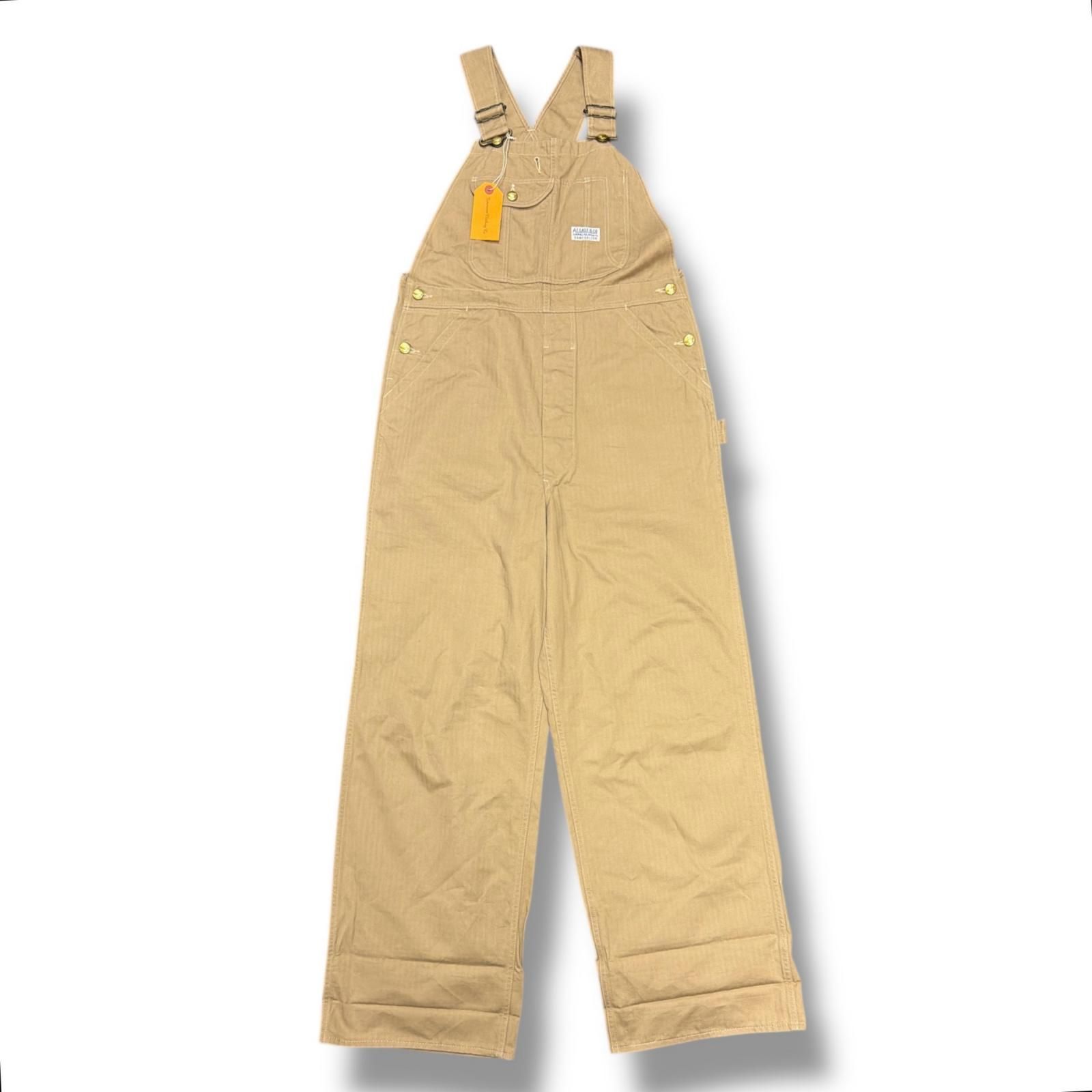 参考上代52800円 At Last ＆ Co ヘリンボーンオーバーオール