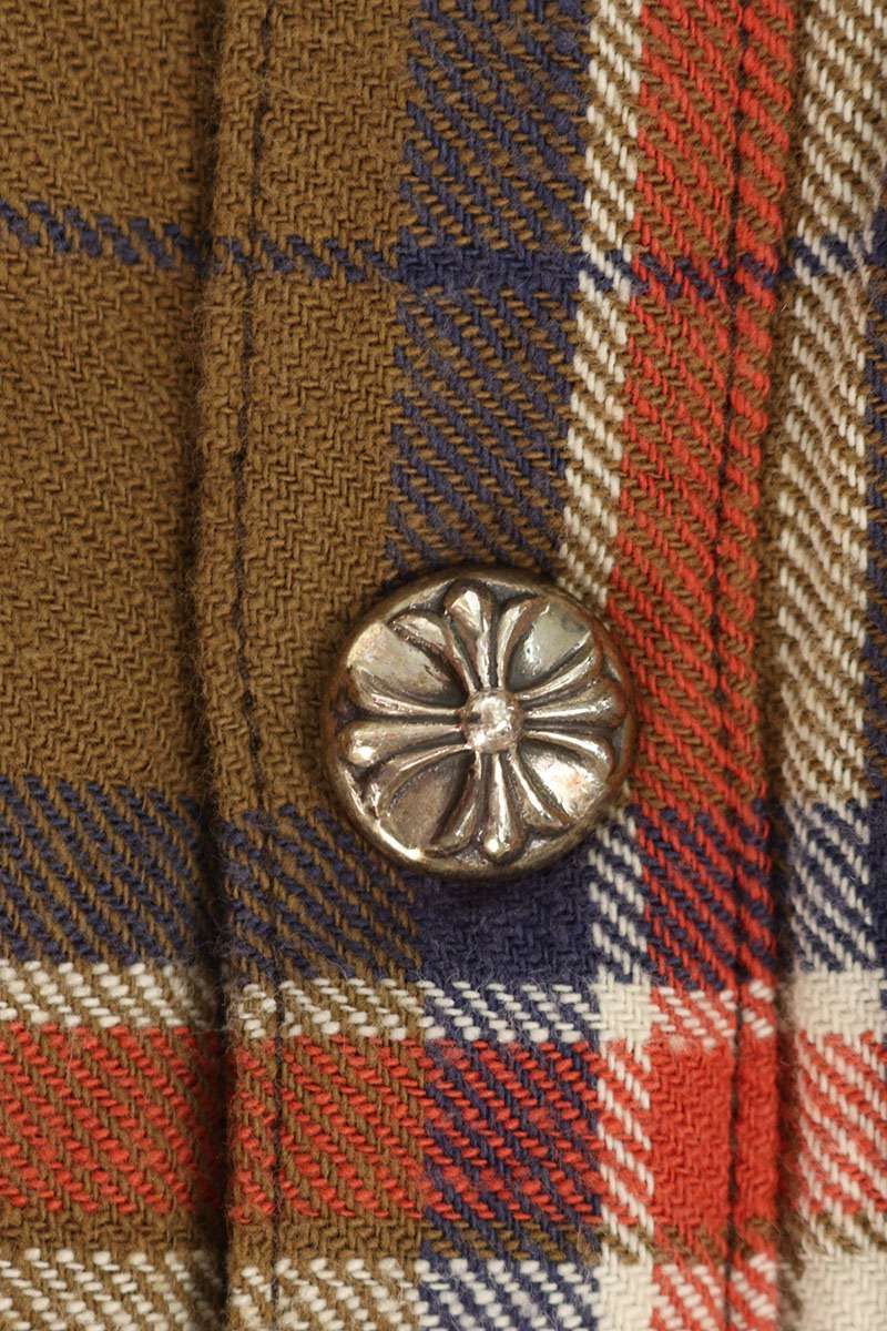 クロムハーツ WORKN JNKYD PLD アームロゴプリント中綿シャツブルゾン