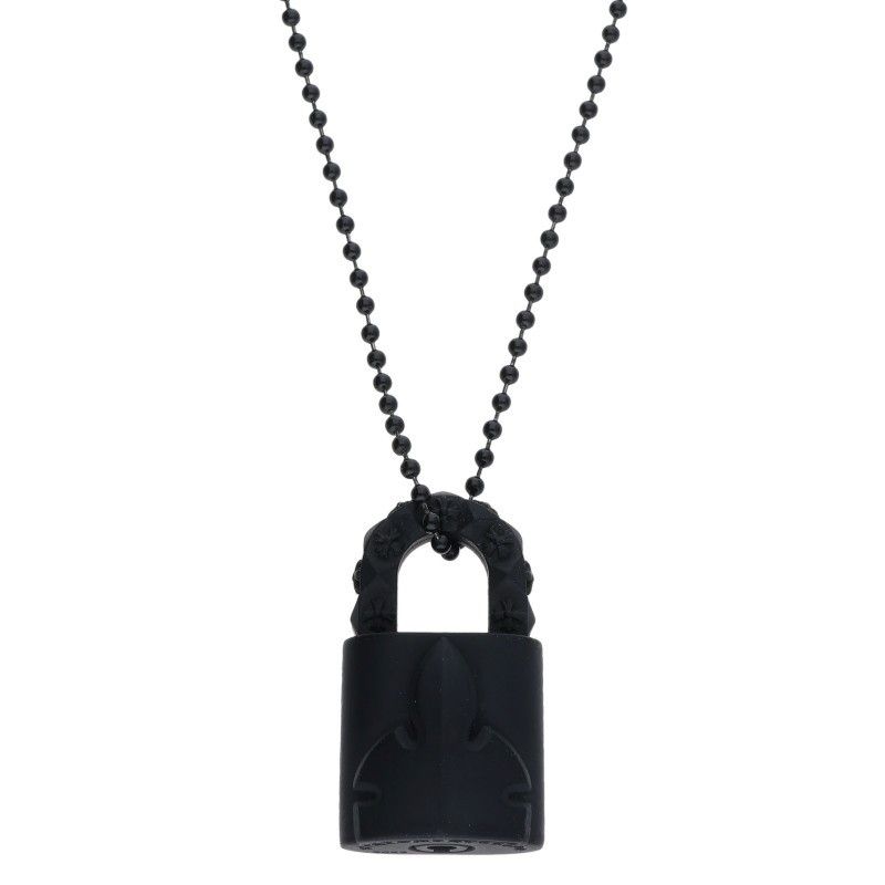 CHROME HEARTS パドロックフレアニー ラバーネックレス 南京錠 CHROME HEARTS パドロックフレアニー ラバーネックレス グレー CHROME