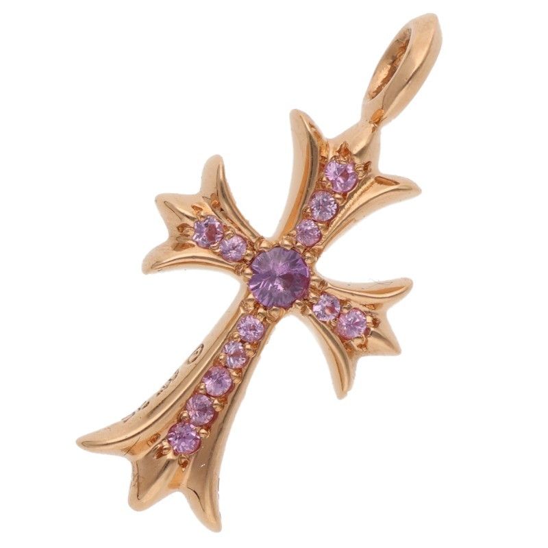 クロムハーツ 22K TNY CRSF P/SAP/タイニーファットクロス PAVEピンク