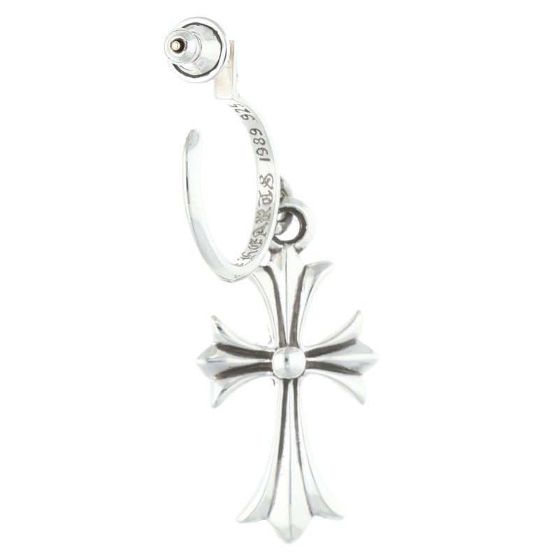 クロムハーツ TINY CH CROSS/タイニーCHクロスフープ シルバーピアス