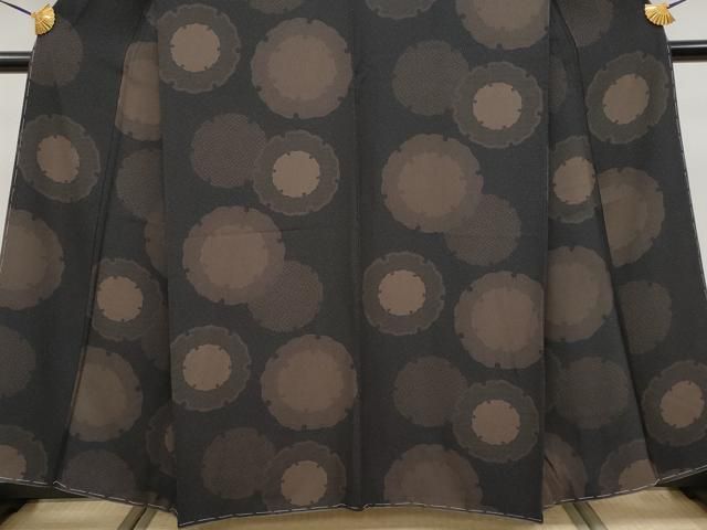 平和屋着物●極上　江戸小紋　雪輪重ね文　黒地　逸品　未使用　CYAA4119s6 平和屋着物○極上 江戸小紋 雪輪重ね文 黒地 逸品 未使用 CYAA4119s6