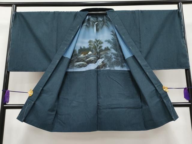 平和屋着物●極上　男性　紬　アンサンブル　キングサイズ　色無地　褐返色地　逸品　未使用　CYAA4123s6 平和屋着物○極上 男性 紬 アンサンブル キングサイズ 色無地 褐返色地