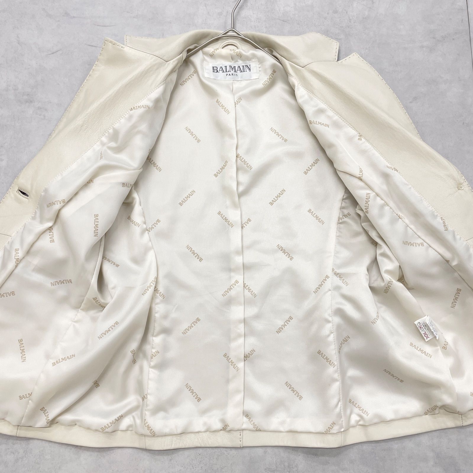 BALMAIN バルマン レザージャケット テーラード 本革 アイボリー