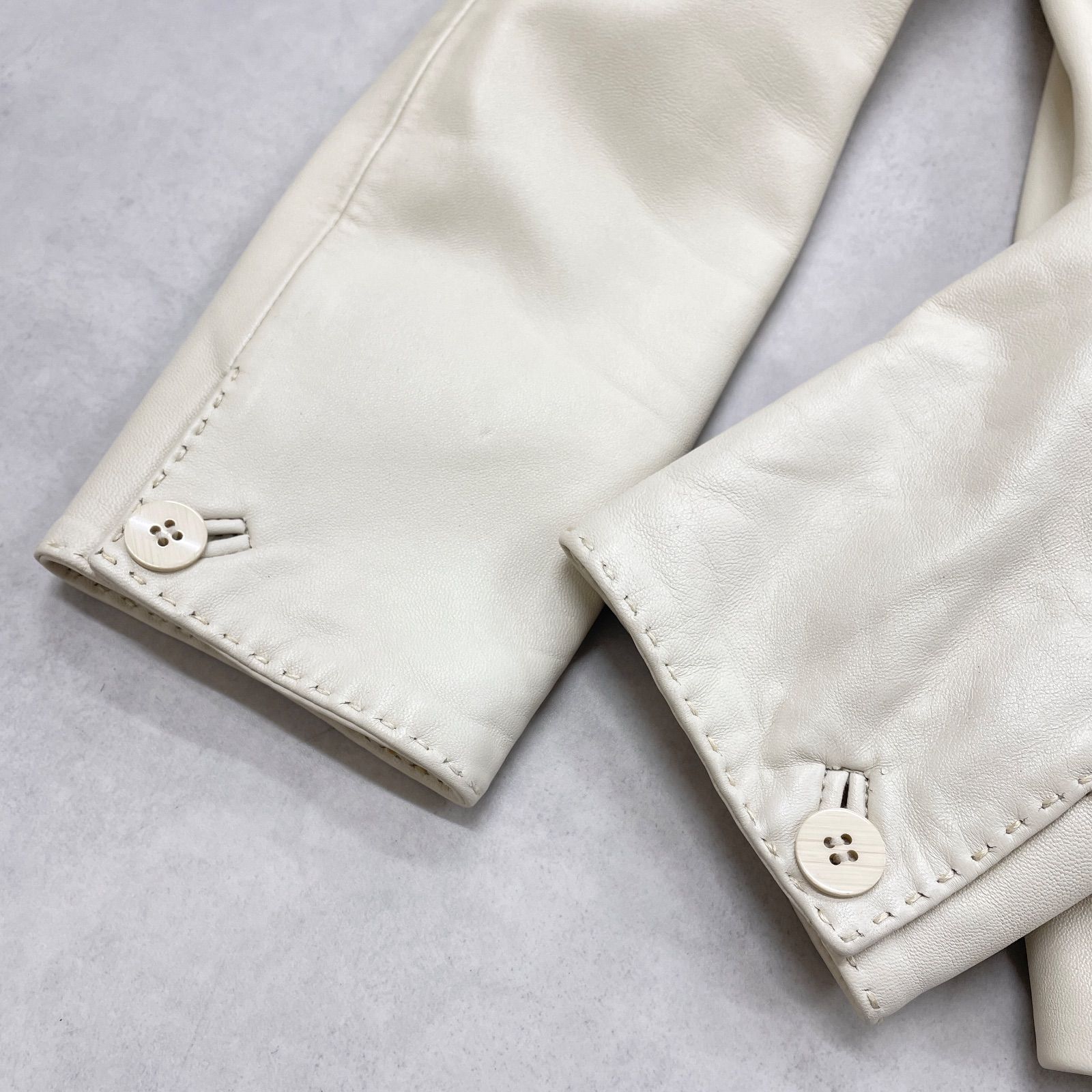 BALMAIN バルマン レザージャケット テーラード 本革 アイボリー