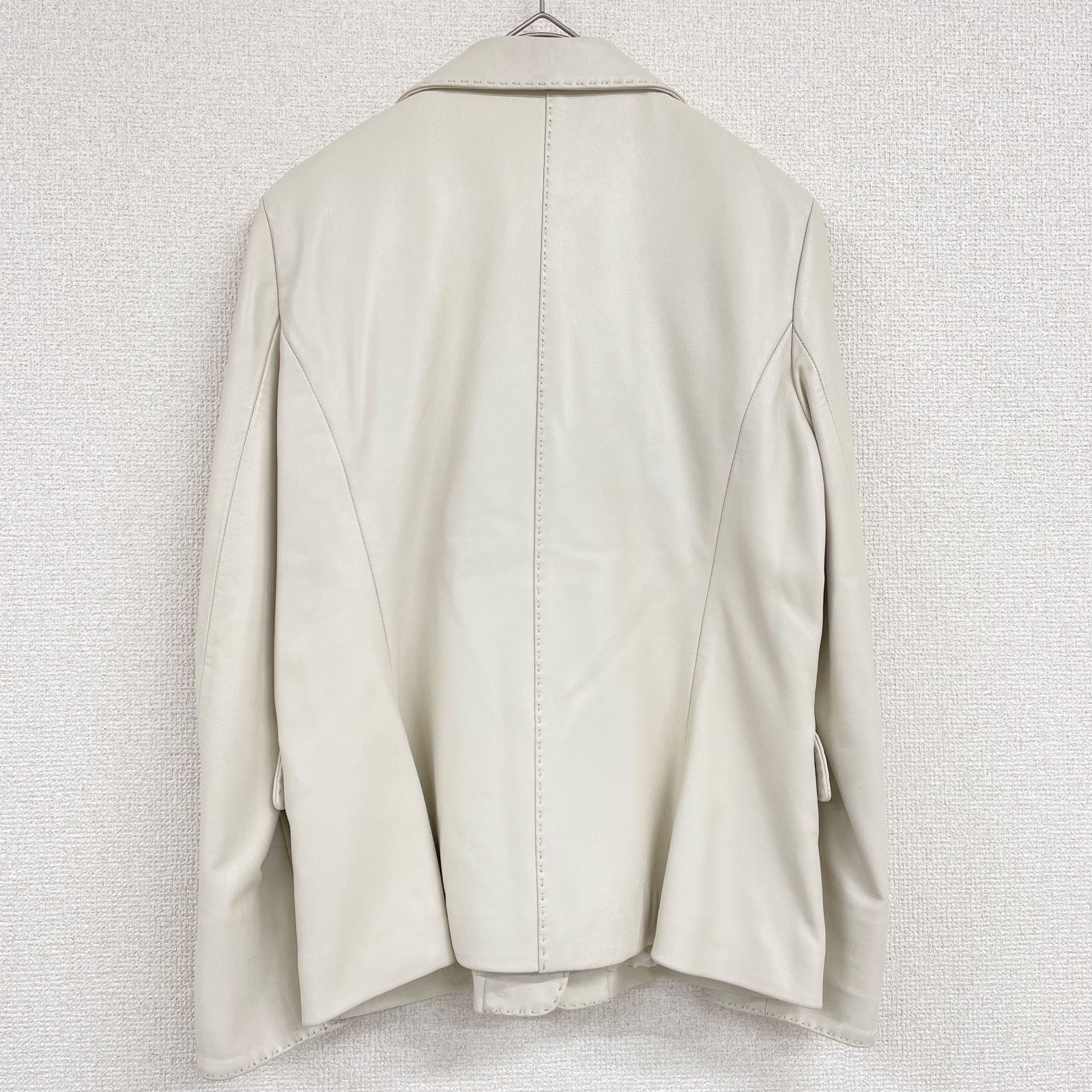 BALMAIN バルマン レザージャケット テーラード 本革 アイボリー