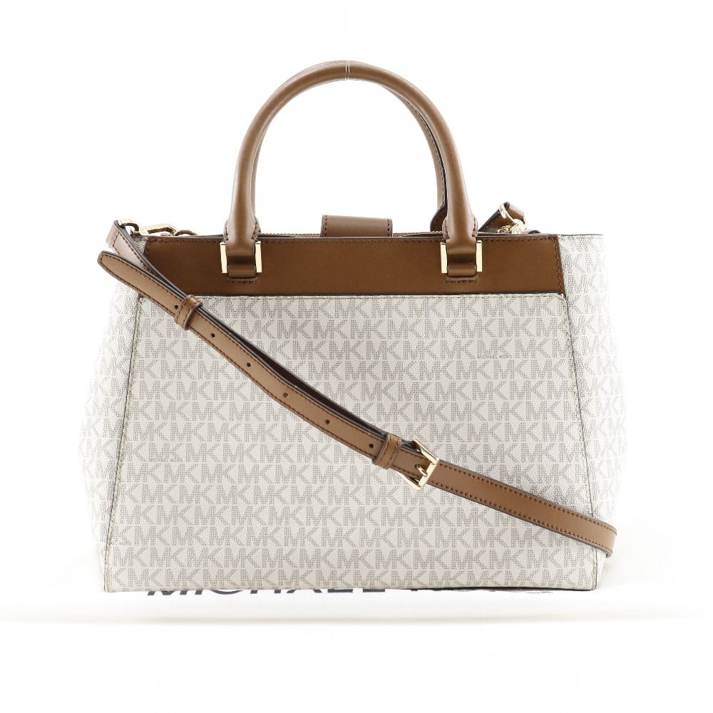 Michael Kors マイケルコース 2WAYショルダー 35T9GAKS3B PVC オフホワイト ハンドバッグ Michael Kors】マイケルコース 2WAYショルダー 35T9GAKS3B PVC オフ