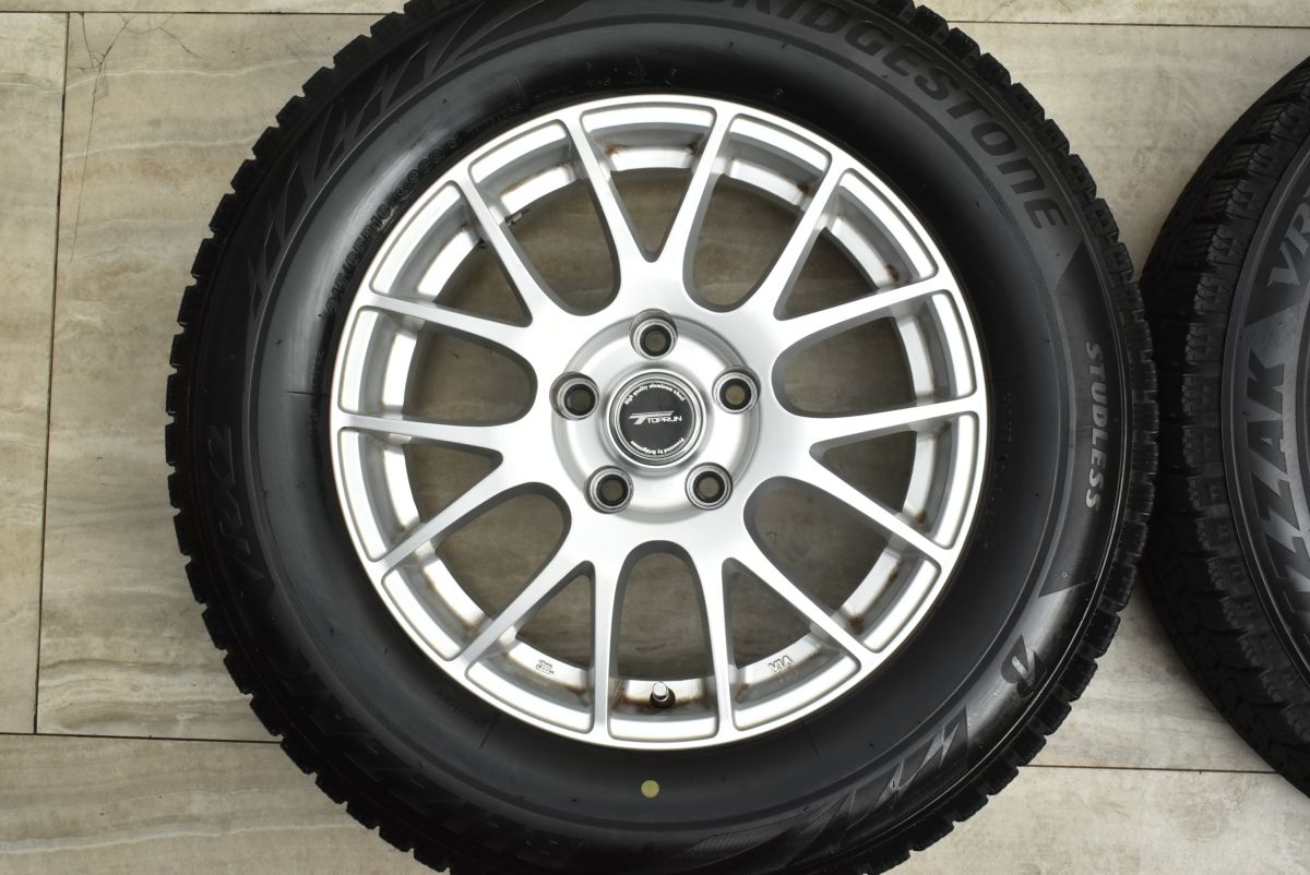 美品】トップラン 16in 6.5J +48 PCD114.3 ブリヂストン ブリザック
