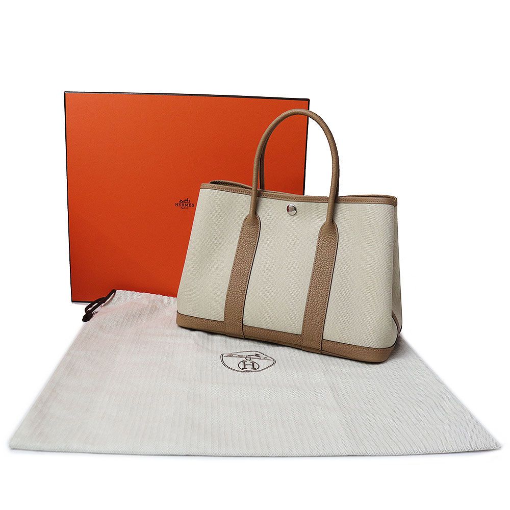 エルメス ガーデンパーティ 30 TPM ハンドバッグ トワルミリタリー