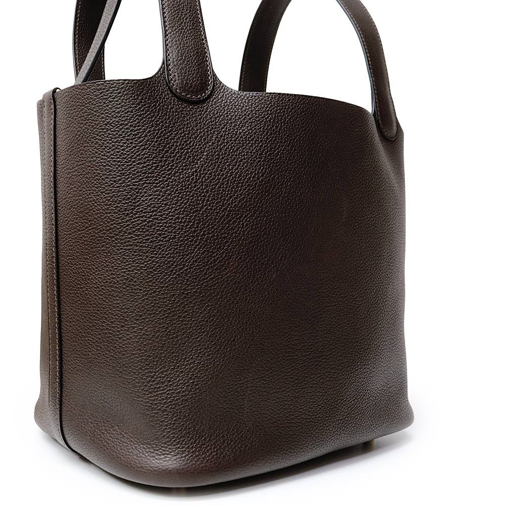 ◎お得な品◎ピコタンＰＭ バレニア ハンドバッグ エベヌ×シクラメン □Ｈ刻印 HERMES（エルメス） ハンドバッグ ピコタンロックPM B刻印 エベンヌ