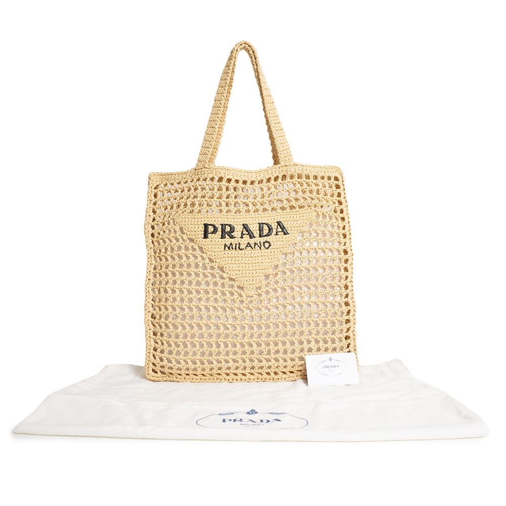 PRADA ベージュ かごバッグ クロシェトート PRADA（プラダ） かごバッグ 1BG422 2C2T OOL レディース クロシェ