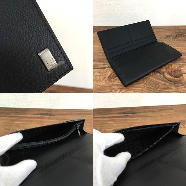 dunhill ブラックレザー長財布　出品　未使用 ほぼ未使用】dunhill ダンヒル 長財布 レザー ブラック - メルカリ