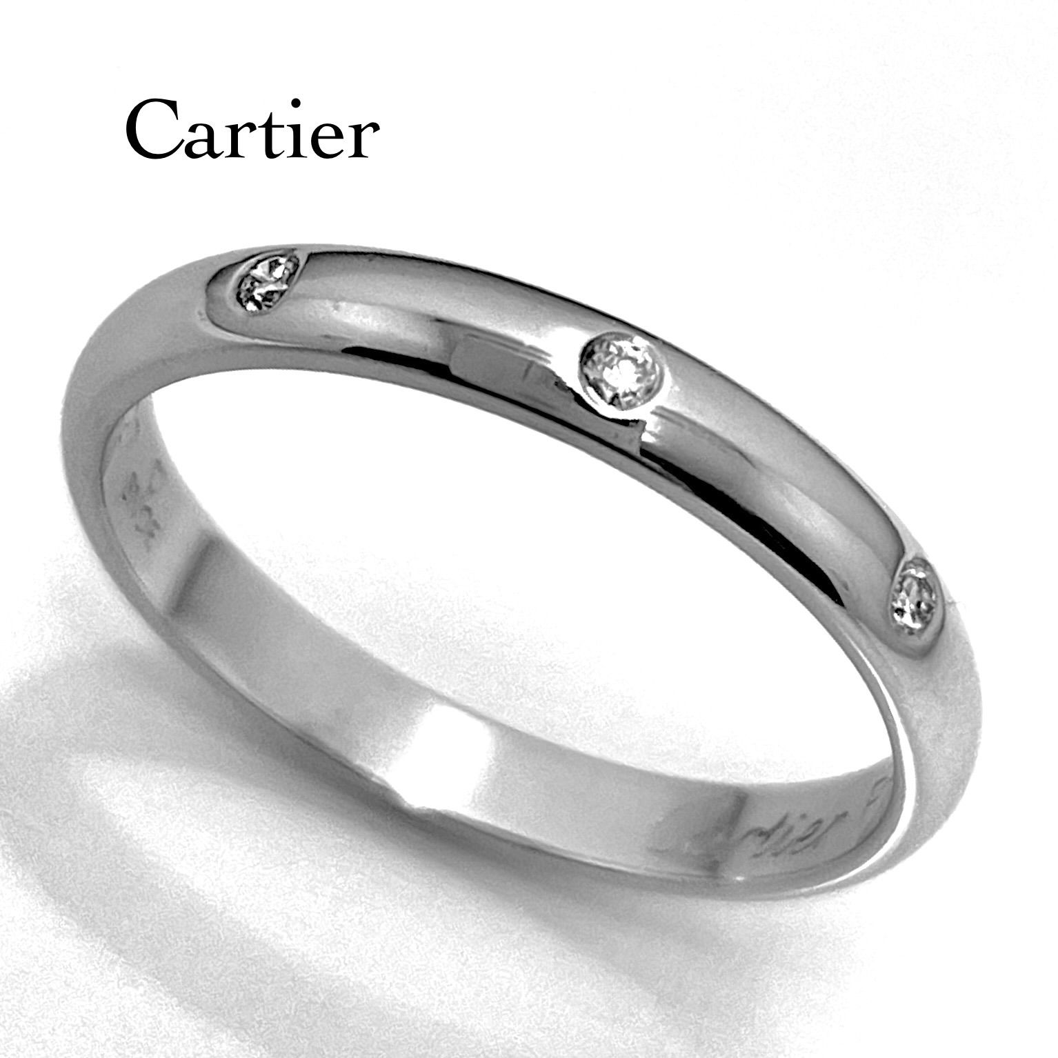 【新品仕上げ】カルティエ　1895 プラチナ　3ダイヤ　リング　12号　52 新品仕上げ】カルティエ 1895 プラチナ 3ダイヤ リング 12号 52 新品