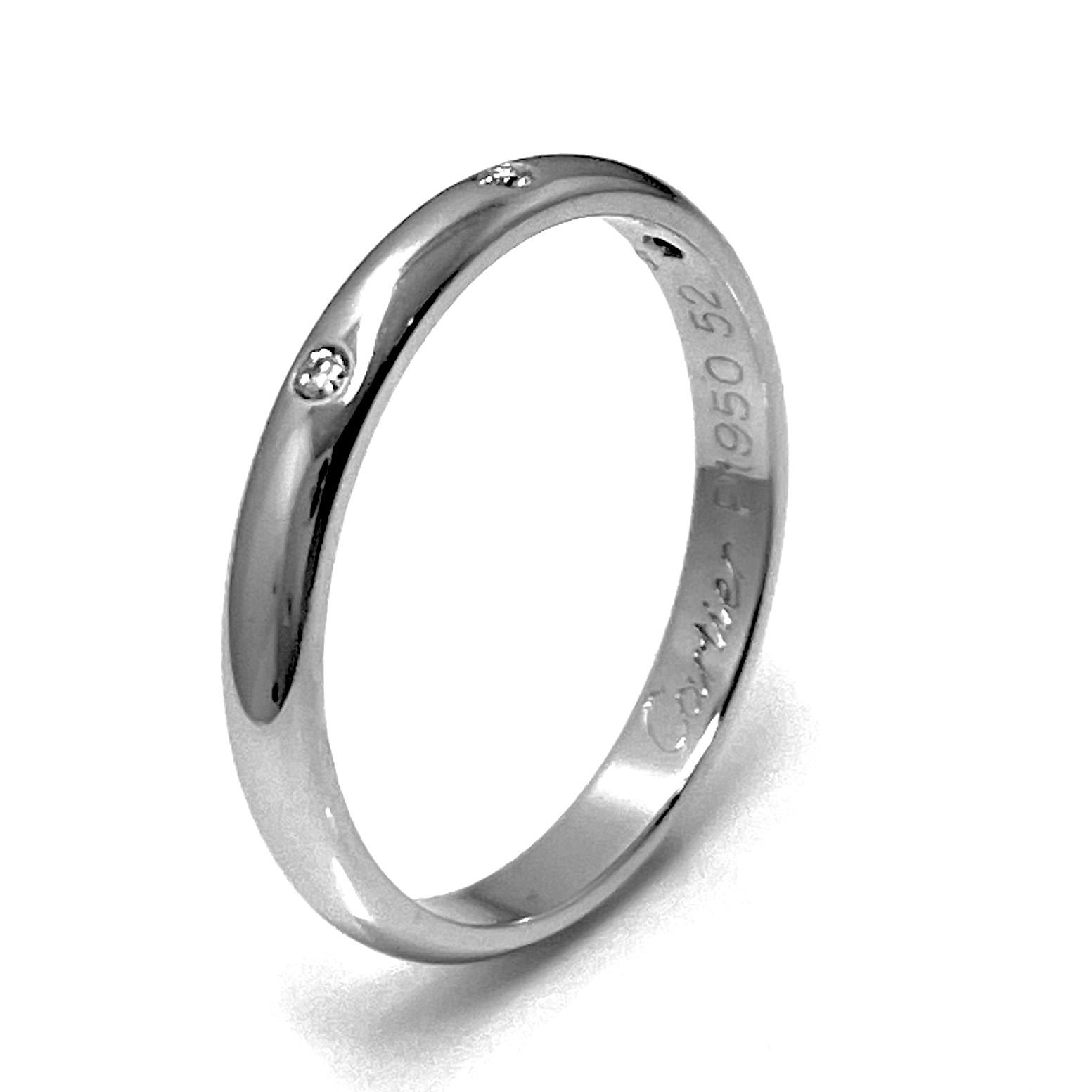 Cartier/ カルティエ 1895 ウェディング 3Pダイヤリング Pt950 #52