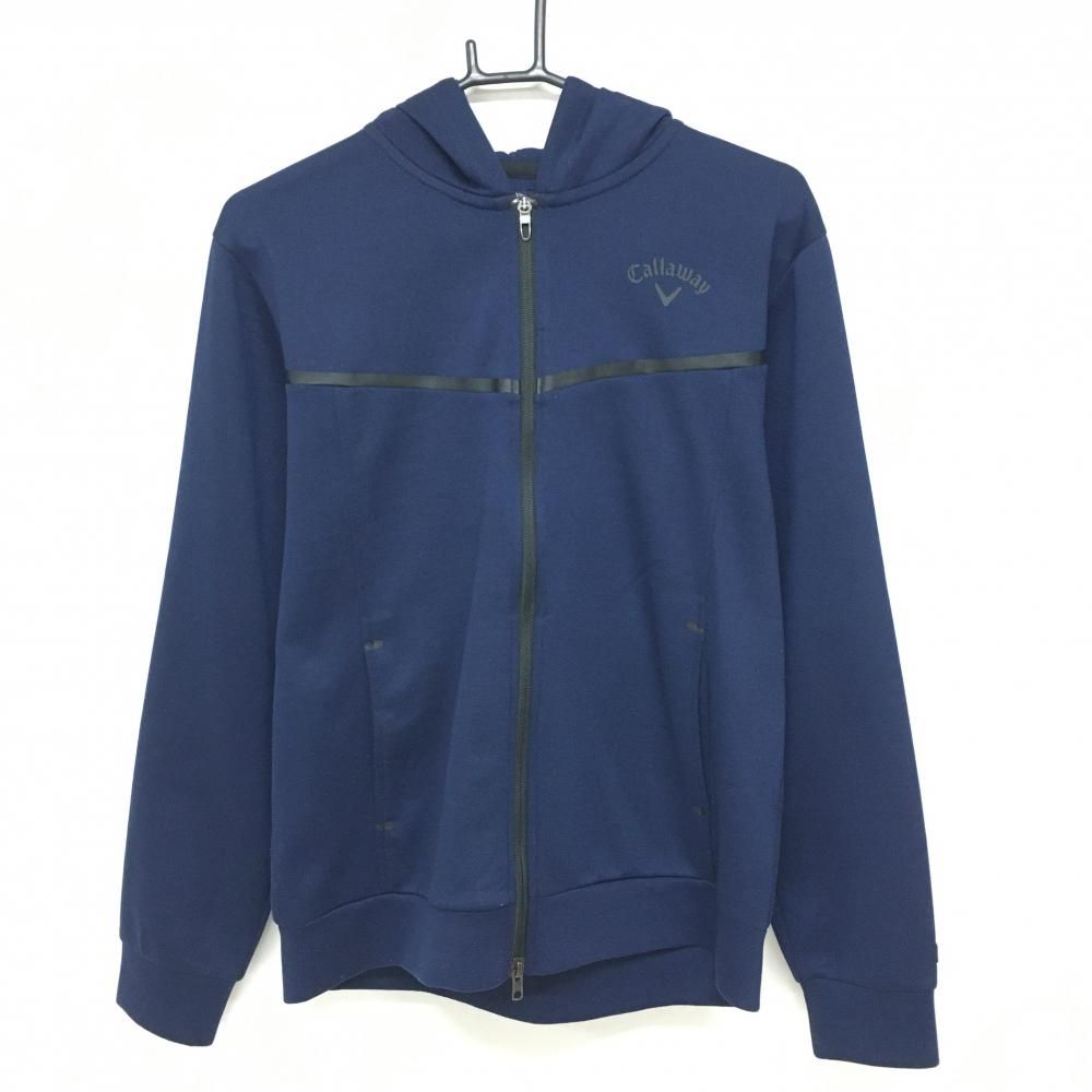 キャロウェイ ジップパーカー ネイビー×黒 メンズ L ゴルフウェア