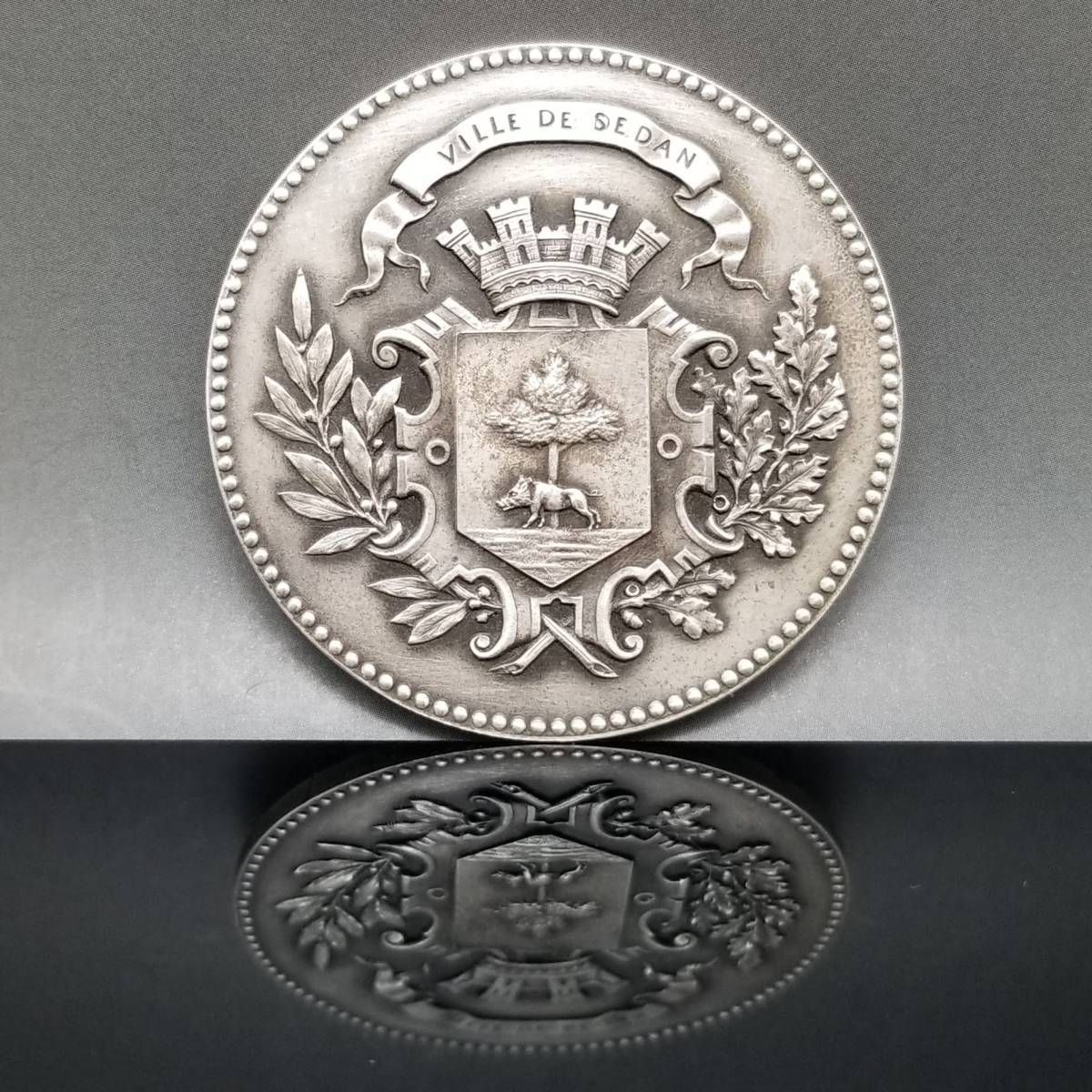 ○フランス銅メダル 王十字勲章/大型メダル/コイン/古銭/アンティーク/直径50 mm厚さ