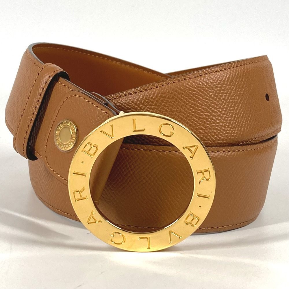 BVLGARI ブルガリ ベルト ブルガリブルガリ ロゴ レザー ブラウン