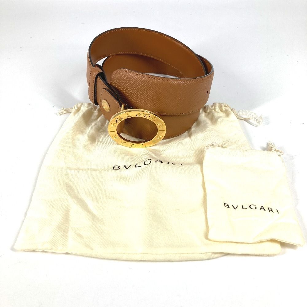 BVLGARI ブルガリ ベルト ブルガリブルガリ ロゴ レザー ブラウン