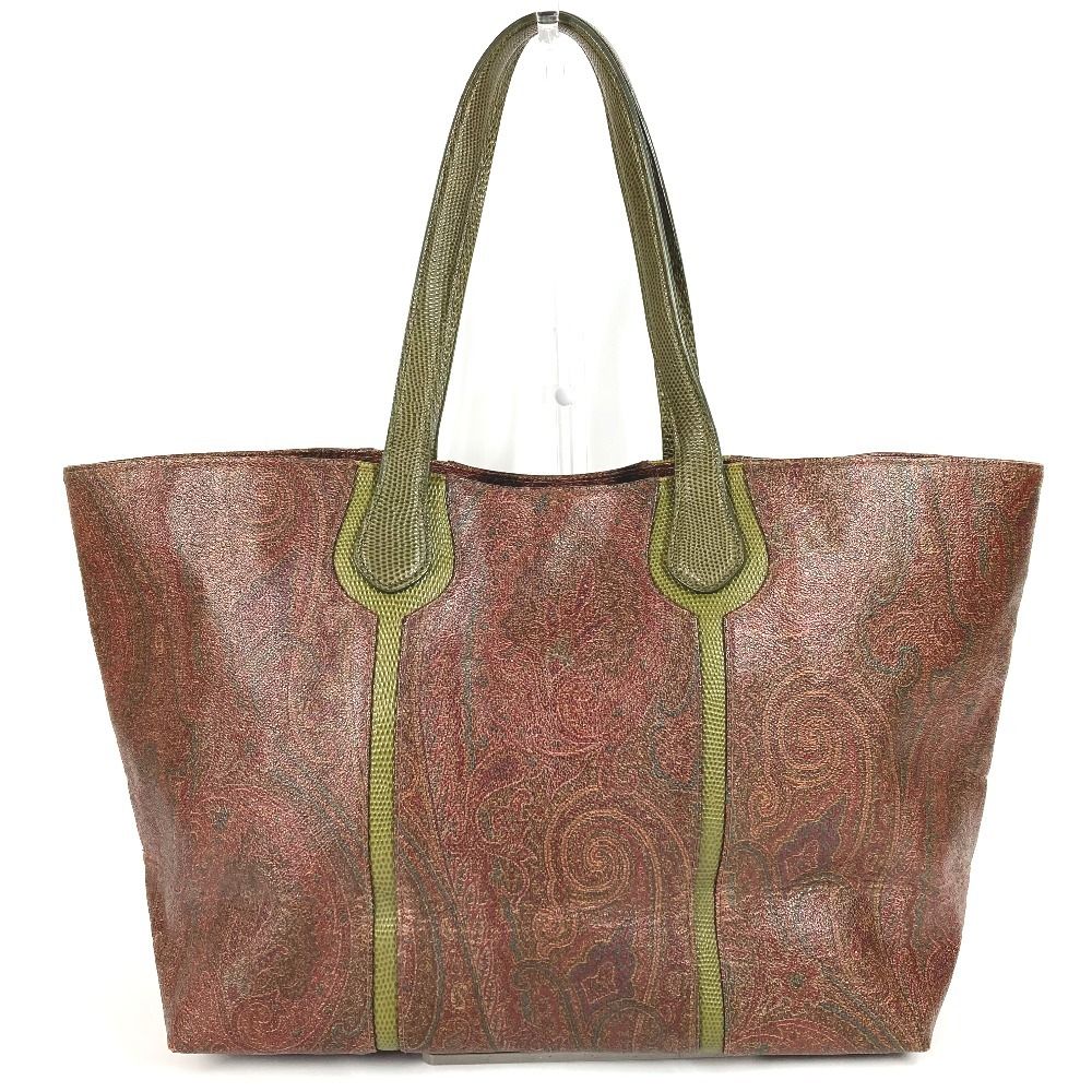 ETRO エトロ ショルダーバッグ ペイズリー柄 ロゴ レザー/キャンバス