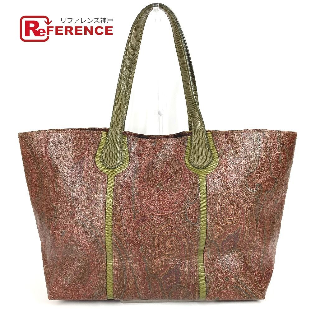 ETRO エトロ ショルダーバッグ ペイズリー柄 ロゴ レザー/キャンバス