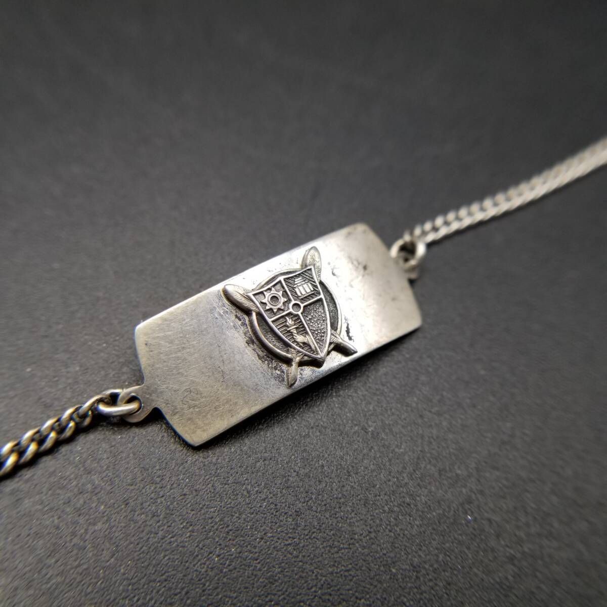 AVALANCHE シルバー925 ヴィンテージ ブレスレット b-boy LGB Balfour社製 IDタグ スクエアプレート チェーンリンク 925