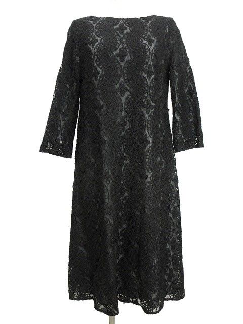 シビラ SYBILLA ワンピース レース刺繍 M ブラック 黒 グレー - メルカリ