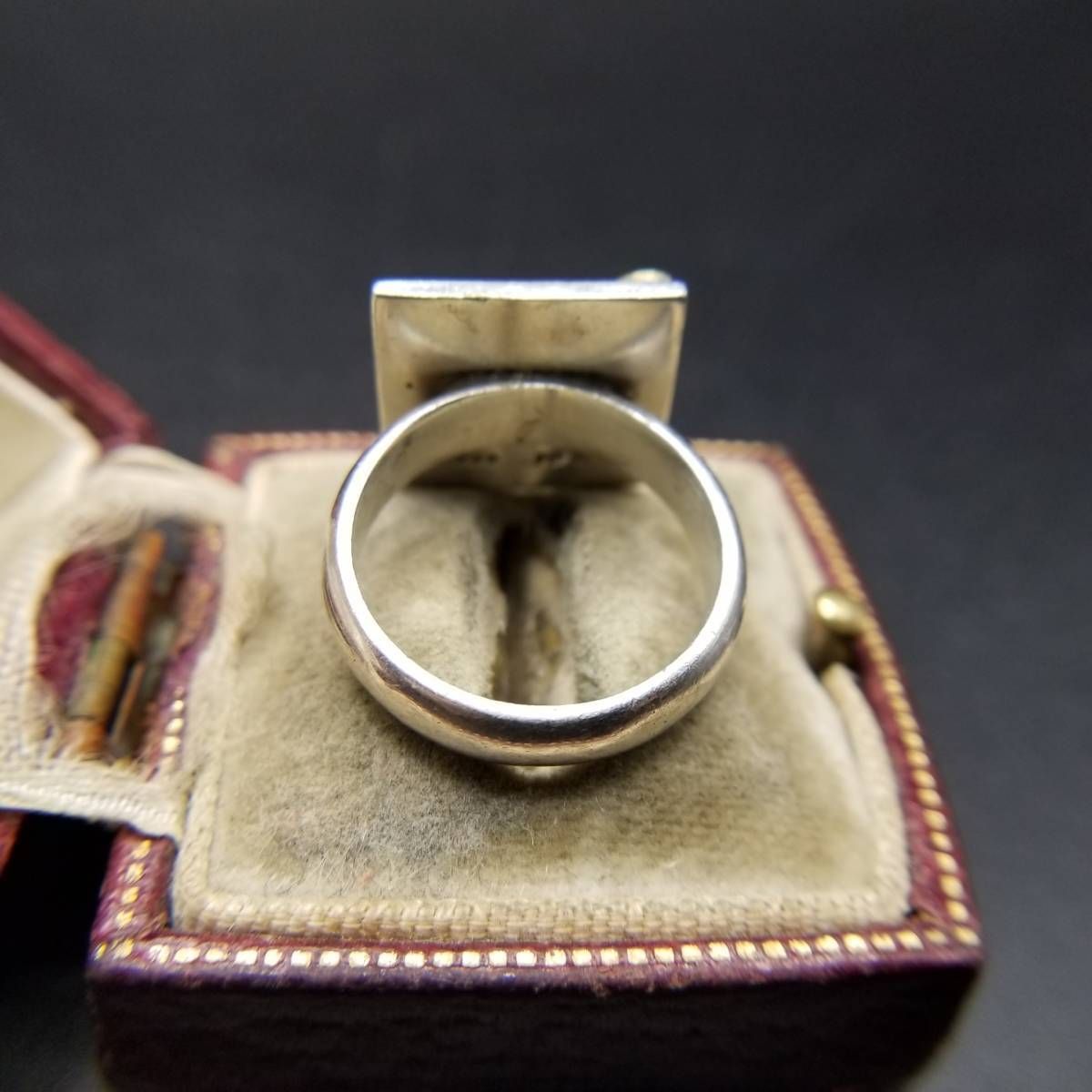 メキシコ 925 シルバー ヤシの木 南国の夜景 スクエア ヴィンテージ